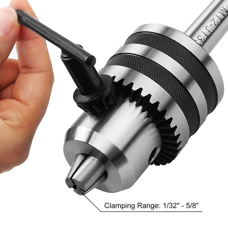 Acrux7 1/32"- 5/8" MT2 Drill Chuck for Lathe, JT33 Drill Chuck with Morse Taper 2 Arbor & Chuck Key - Image 4